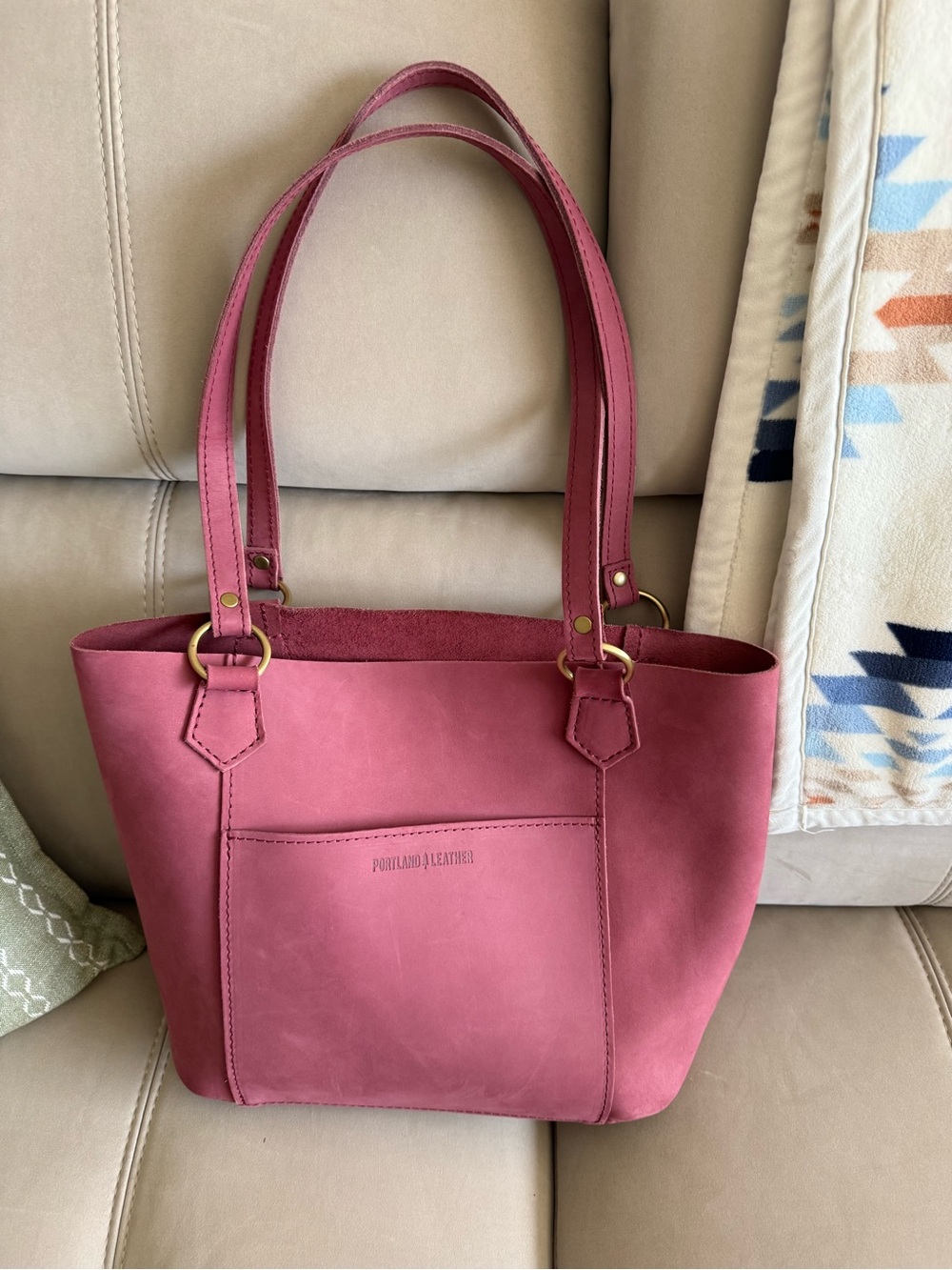 Portland Leather Market Tote Bag